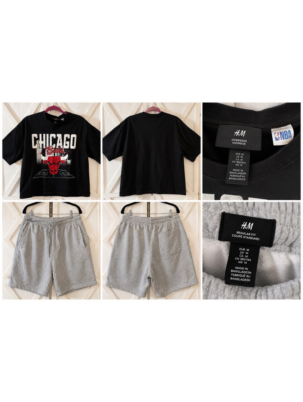 H&M Men’s Chicago Bulls T-Shirt $ H&M Gray Shorts Bundle – Size Medium